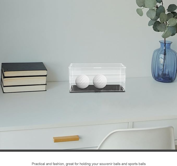 Wakauto Acrylic Golf Ball Display Case Dustproof Transparent Holder Compact Storage Box for Home and Office Decorative Softball Accessory