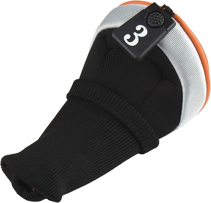 Andux 5pcs/Set Mesh Golf 460cc Driver Fairway Wood Club Head Covers Long Neck with No. Tags