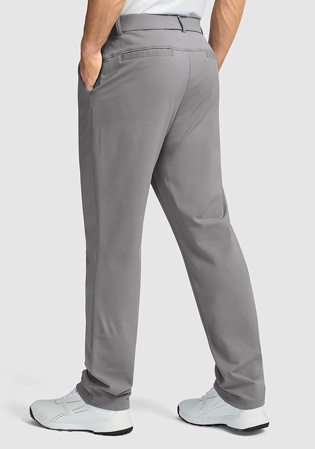 Soothfeel Men's Fleece Lined Pants 30"/32"/34" Golf Work Dress Pants Casual Insulated Warm Winter Trousers with Pockets