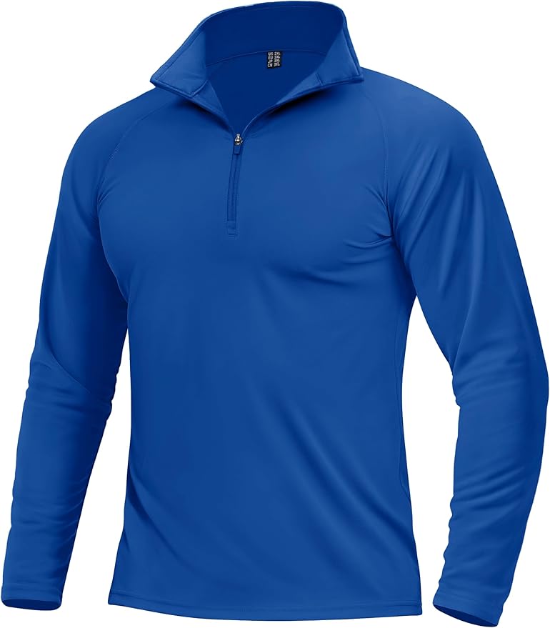 Boladeci Men's Quarter Zip Pullover Premium Fleece Lined Long Sleeve Golf Shirts Warm Hiking Shirts Lightweight Sweatshirts