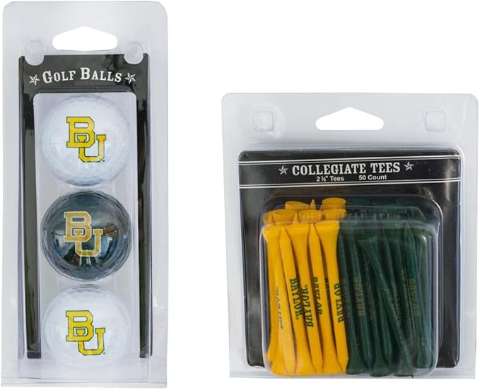 Team Golf NCAA Logo Imprinted Golf Balls (3 Count) & 2-3/4" Regulation Golf Tees (50 Count), Multi Colored