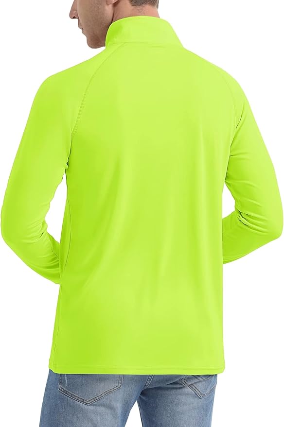 MAGCOMSEN Men's Long Sleeve Sun Shirts UPF 50+ Tees 1/4 Zip Up Fishing Running Rash Guard T-Shirts Outdoor Shirt