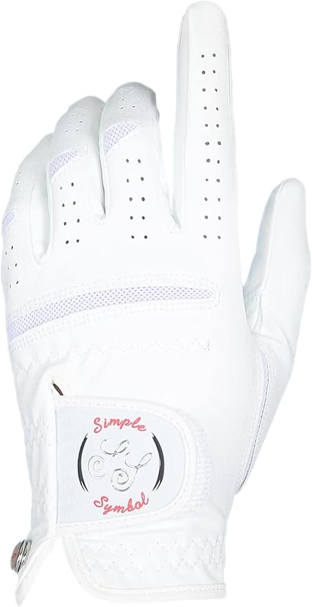 Women's Golf Glove Microfiber with Colorful Cabretta Leather Six Pack(Left is Wear On Left Hands,Right is Wear On Right Hands) Four Colors White/Sky/Orange/Red