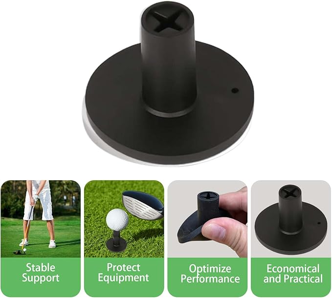 Rubber Golf Tees for Mats Adjustable Height Golf Simulator Tees,Indoor Outdoor Practice,Non-Slip Mat Tees with Holder,Compatible with Driving Range