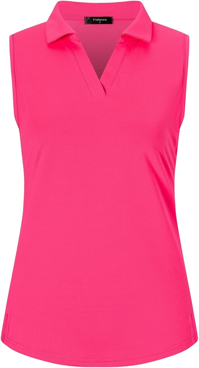 Womens Sleeveless Golf Polo Shirts Lightweight Tennis Sport Tops