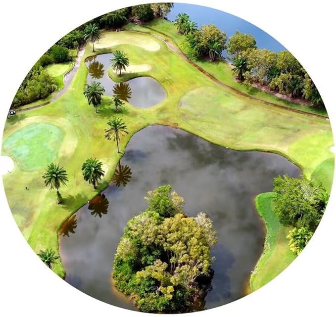 Golf Course Canvas Wall Art for Living Room Bedroom Bathroom Home Decorations Golf Course and Lake Picture Poster Prints Artwork Framed Ready to Hang(12''H x 16''W)