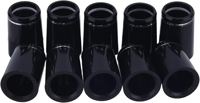Golf Club Ferrules, Black .370 Golf Iron Ferrules with Double Chrome Rings for Taper Head Iron and Wedge Shafts