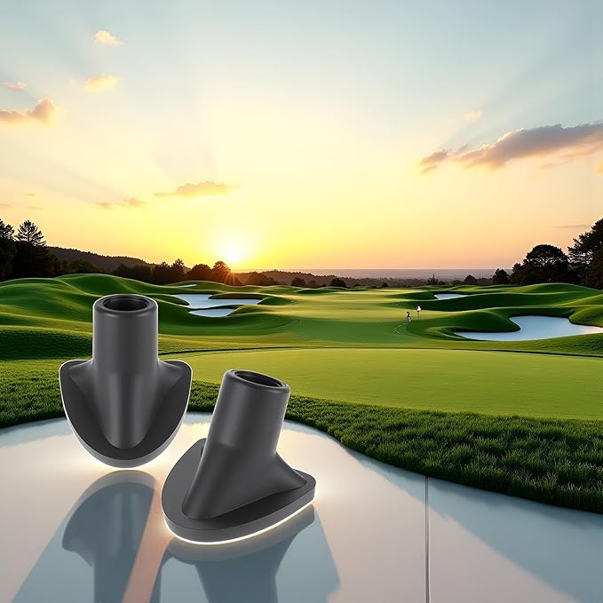 2 Pcs Black Golf Bag Stand Feet Replacement, Wear-Resistent Golf Bag Rubber Feet Replacement, Necessary Golf Club Bag Accessories Strong Grip, Easy to Install, Golf Club Bag Accessories