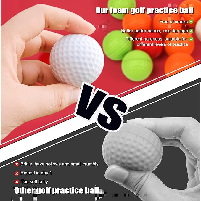 40 Pack Foam Golf Practice Balls - Realistic Feel and Limited Flight Training Balls for Indoor or Outdoor