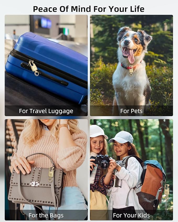 Keychain, Works with Apple Find My, Heavy Duty Keychain Bottle Opener, Carabiner Car Key Chains with GPS Tracker, Key Finder, Bluetooth Tracker for Luggage, Kids, Bags and More, Rechargeable, Gold