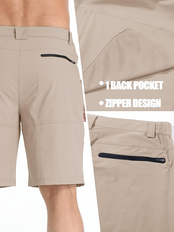 TACVASEN Men's Summer Outdoor Shorts Quick Dry Cargo Casual Work Hiking Shorts (NO Belt)