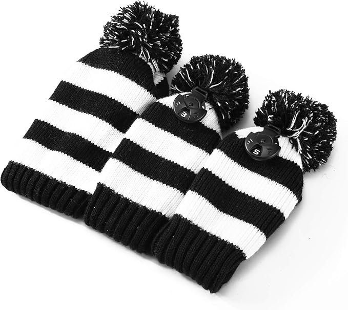 Golf Head Covers for Driver Woods Fairway Hybrids, Long Neck Golf Club Headcovers Set with Number Tags 1 3 5（3pcs）