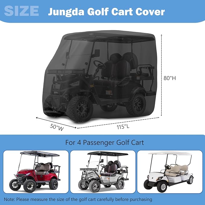 Golf Cart Cover,Waterproof Universal 2/4/6 Passenger Golf Cart Covers, Golf Cart Accessories for Outdoor Storage Protective