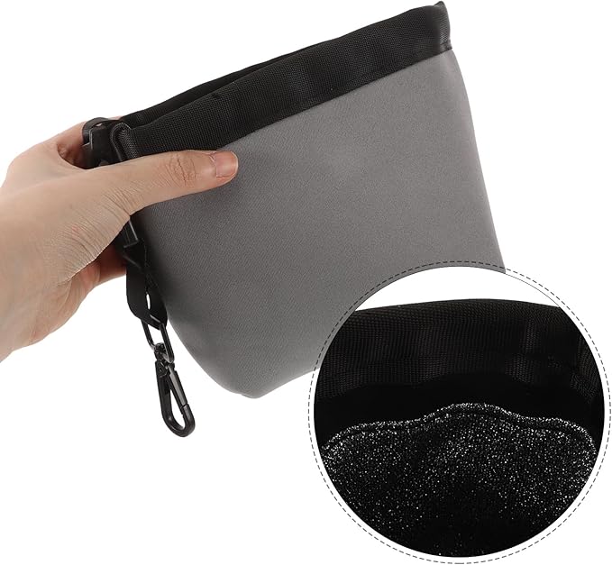 Golf Club Cleaning Pouch with Gear Clip Hook Portable Golf Ball Cleaning Bag Removable Brush Holder for Men for Women