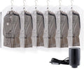 Hanging Vacuum Storage Bags with Electric Pump, 6 Pack (41.3 x27.6 inch), Vacuum Seal Bags for Clothing, Garment Storage for Short Jacket, Suits, Dresses, Closet Organizer Space Saving
