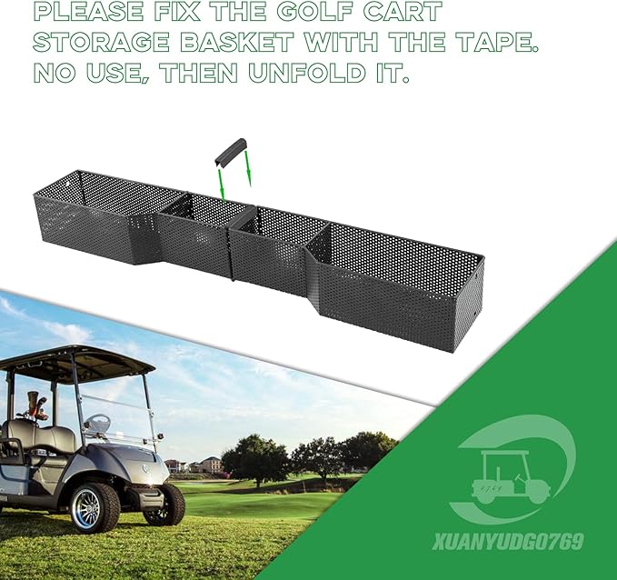 XUANYUDG0769 Golf Cart Front Inner Basket Mesh Storage Tray Organizer Extended Additional Storage for Golf Carts