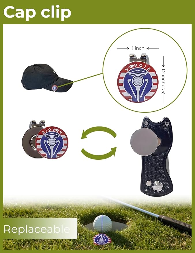 Golf Ball line Marker Tool and Divot Tool Kit- Golf Ball Marker Stencil,Golf Ball Alignment Marking Tool,Golf Present,Golf Starter kit,hat Clip,Golf Bag Accessories,Golf Ball Stamps Substitute