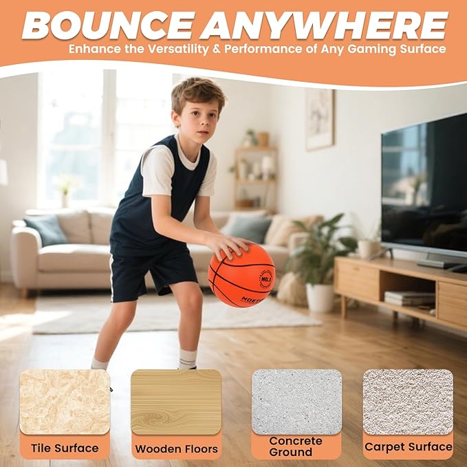 Upgraded 580g Weighted Silent Basketball, High-Density Quiet Indoor Training Ball with Gift Box, Real Bounce Soft Material, Ideal for Home & Apartment Dribbling Practice