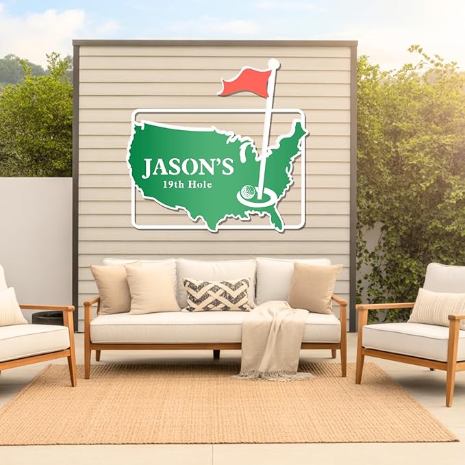 Personalized Golf Metal Sign, Vintage Country Club Villa Decor, Custom Metal Sign with Name, Personalized Golf Wall Decor for Club Garage Bar, 19th Hole Wall Art, Gifts for Golfers Dad Father Husband
