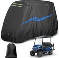 Mixsuper Liner 2/4 Passenger Golf Cart Cover for Club Car/EZGO/Yamaha, 10 Layers Golf Cart Cover with Zipper Door Windproof Sunproof 420D Waterproof Durable Polyester Black