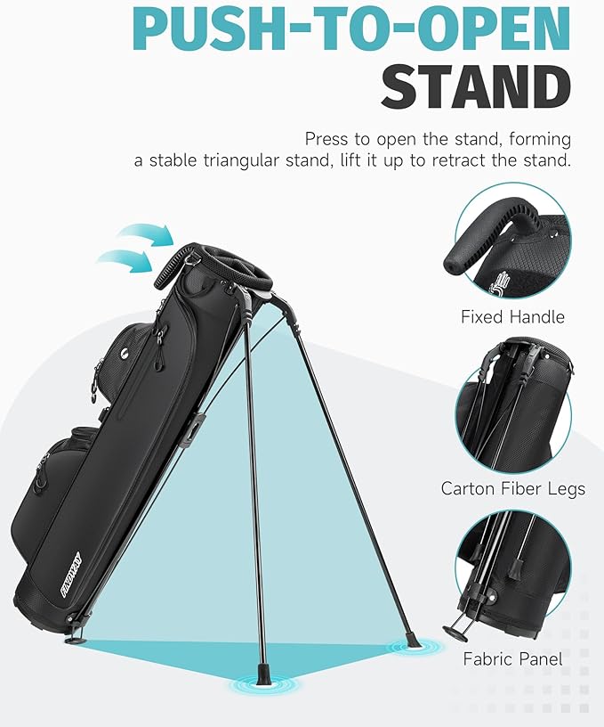 Findway Small Golf Bag Lightweight Pitch and Putt Golf Bag with Stand, Adjustable Dual Straps, Golf Stand Bag for Extra Storage in a Smaller Size, Golf Gifts for Men and Women