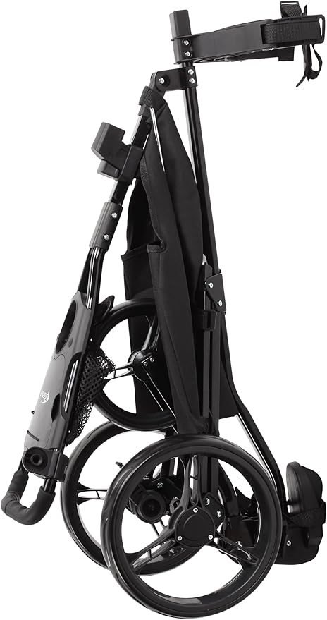 PRECISE Cruiser 3-Wheel Golf Push Cart with Stabilizer Rods & Foot Brake – Lightweight Folding Golf Trolley with Ergonomic Handle, Detachable Storage Bag & Scorecard Holder