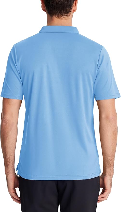 KEFITEVD Men's Polo Shirts Short Sleeve Moisture Wicking Dry Fit Performance Collar Golf Athletic Casual T-Shirt