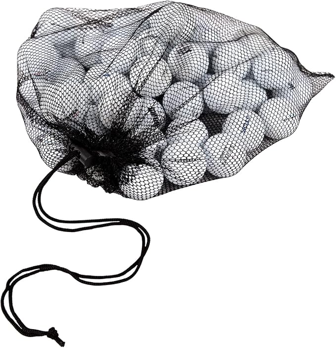 Clean Green Golf Balls - 48 Recycled Used Golf Balls in Good Condition - Great for Practice - Includes Reusable Mesh Carrying Bag