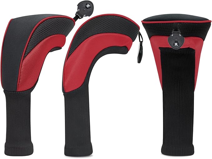 Golf Head Covers for Fairway Woods Driver Hybrids 5 Pieces Nylon Mesh Sports Fan Golf Club Headcovers-Golf Accessories for Men Women.