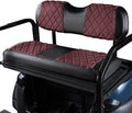 NOKINS Golf Cart Seat Covers Fit Club Car Precedent/DS/EZGO RXV/TXT/Yamaha Drive Aftermarket Standard Rear Seat Cushion, No Stapler, Multiple Colors&Breathable (Burgundy&Black)