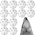 Coopay 12/50/100 Pack Baseball Practice Balls Plastic Training Balls Lightweight Hollow Softballs with a Drawstring Bag for Hitting, Baseball Training Indoor Outdoor Use