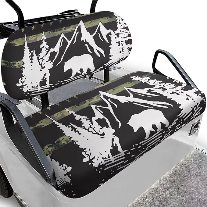 Golf Cart Seat Covers, Universal Fit & Nonskid Bottom Fits for Club Car 2 Person Seats Golf Carts