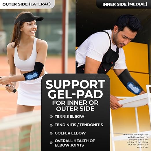 DR. BRACE® Elite Elbow Brace Support, Breathable Elbow Compression Sleeve with Gel Pad for Golfer's, Tennis Elbow & Tendonitis Treatment & Pain Relief 2024 (Black, Large)