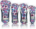 Taboo Fashions Monaco Golf Club Covers for Women - Numbered Golf Headcovers Set for Driver, Fairway and Hybrid Clubs - Weather Resistant, Pack of 4