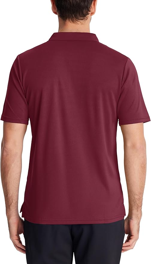 KEFITEVD Men's Polo Shirts Short Sleeve Moisture Wicking Dry Fit Performance Collar Golf Athletic Casual T-Shirt