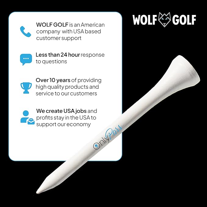 OnlyPars Golf Tees - Golf Hub Tees - Set of 36 Golf Tees - 3 Designs - Golf Tee Gift Set