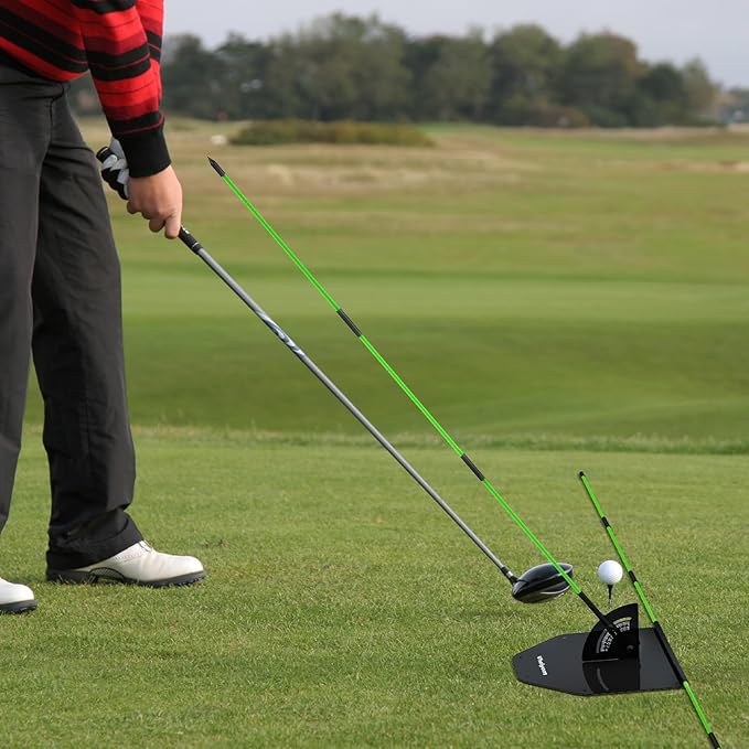 Golf Alignment Stick Holder Set - Adjustable Angle Training aid for Correcting Swing Path, Portable Practice Tool for Indoor/Outdoor Golfers