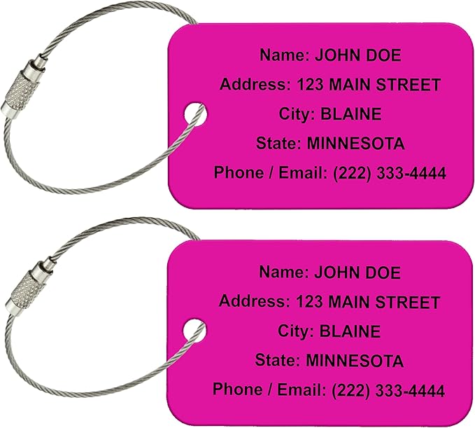 Custom Luggage Tags for Travel – Durable High-Visibility Acrylic Tags for Suitcases, Backpacks, & Luggage Sets, Includes Wire Ring Loop for Easy Attachment
