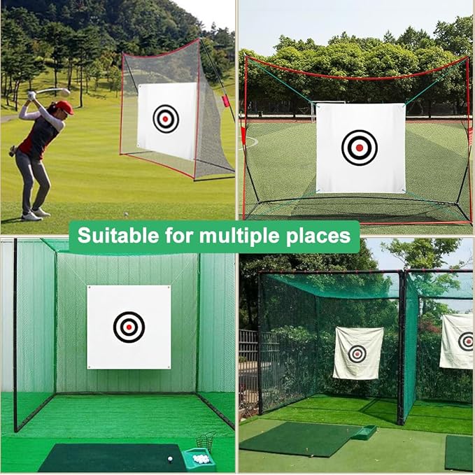 57" x 57" Silent Practice Hitting Net - Mute Golf Target Cloth for Training Aids Indoor Outdoor
