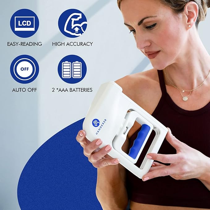 Grip Strength Tester 265lb/120kg, Digital Hand Dynamometer FDA Registered with Backlit LCD for Grip Strength Testing and Training