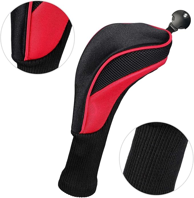 3pcs Nylon Golf Head Covers with Interchangeable Tags, Elastic Self-Fixing Closure, Durable Golf Accessories for Fairway & Driver Clubs