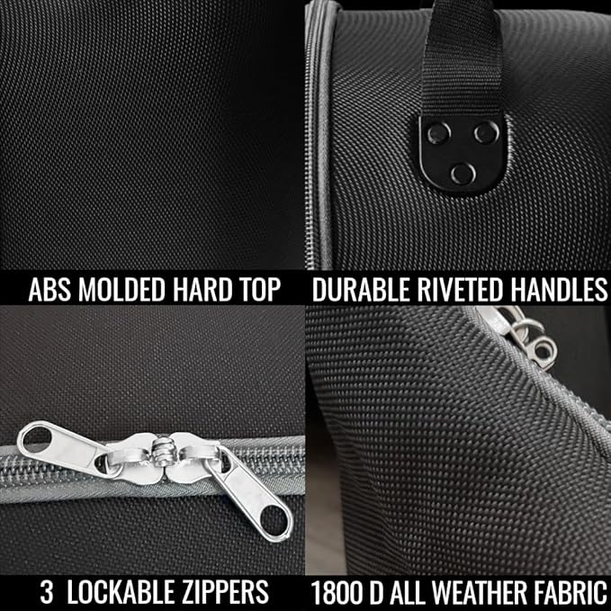 CaddyDaddy Enforcer Golf Travel Bag Crush Resistant Hard Top Protection, 1 Year Full Replacement Coverage, Durable Thick Nylon, Wheels & Lockable XL Zippers. Case for Transporting Clubs on Airlines