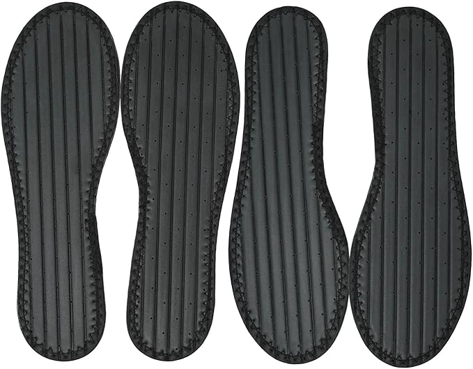 Happystep Cotton Terry Cloth Insoles, Barefoot Shoe Inserts, Sweat Absorption, Odor Control, Moisture-Wicking, Washable and Reusable, Zero Drop Shoe Insoles, 2 Pairs of Black (Men Size 11)