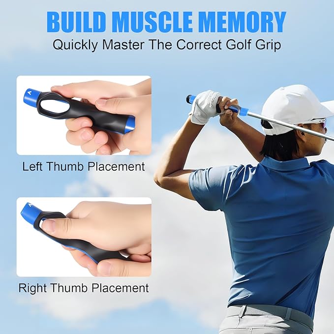 Golf Grip Trainer, Grip Trainer Golf to Help Train Correct Hand Position, Golf Training Aid, Golf Club Grips, Golf Grip Kit