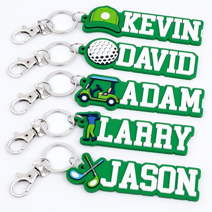 Personalized Sports Golf Keychain – Custom Name Tag, Bag Tag, Luggage Tag – Gift for Kids, Coaches, Teams