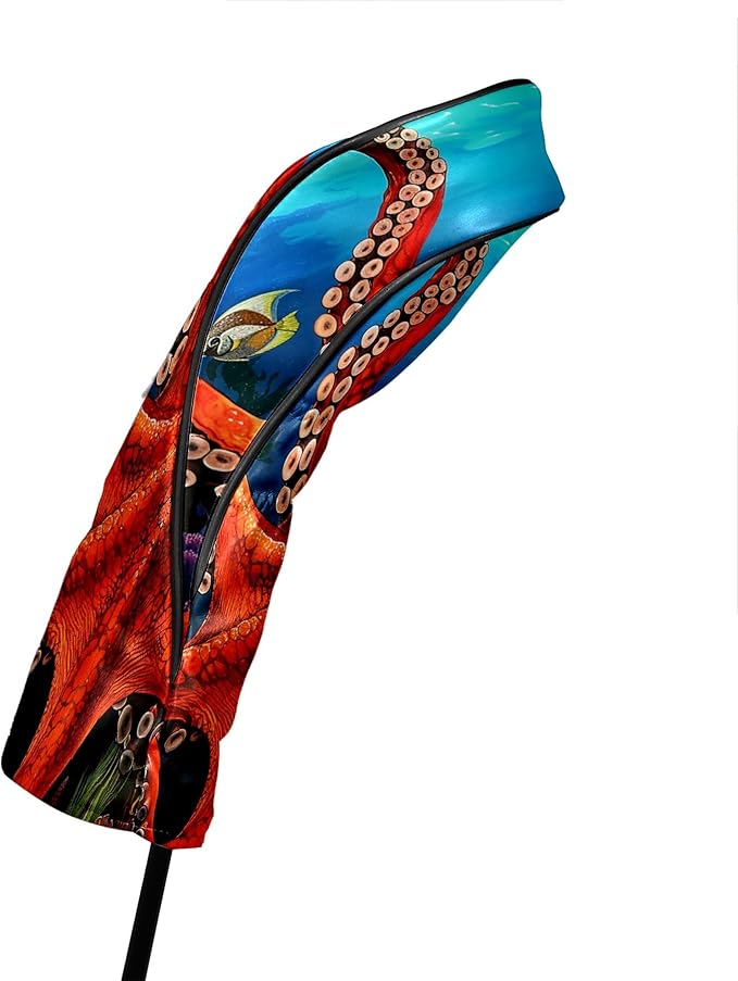 Golf Driver Head Covers Fairway Wood Headcovers, Premium Leather Golf Club Covers with Anti-Scratch Lining 1/3/5 Wood Cover for Golf Clubs for Women Men (Marble Blue)
