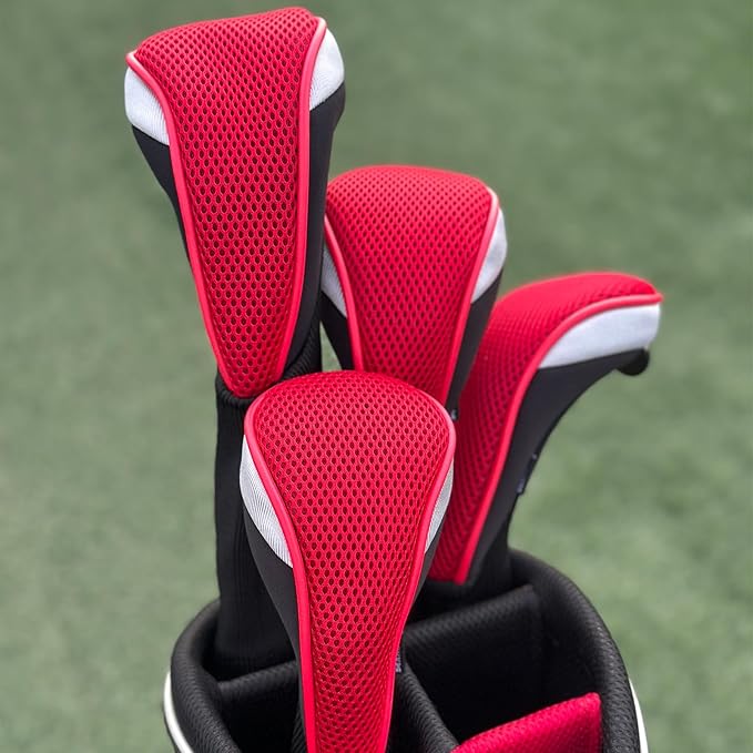 Andux 6pcs/Set Golf Club Head Covers Woods Drivers Fairway Hybrid Set Long Neck (3 Hybrid + 3 Woods)