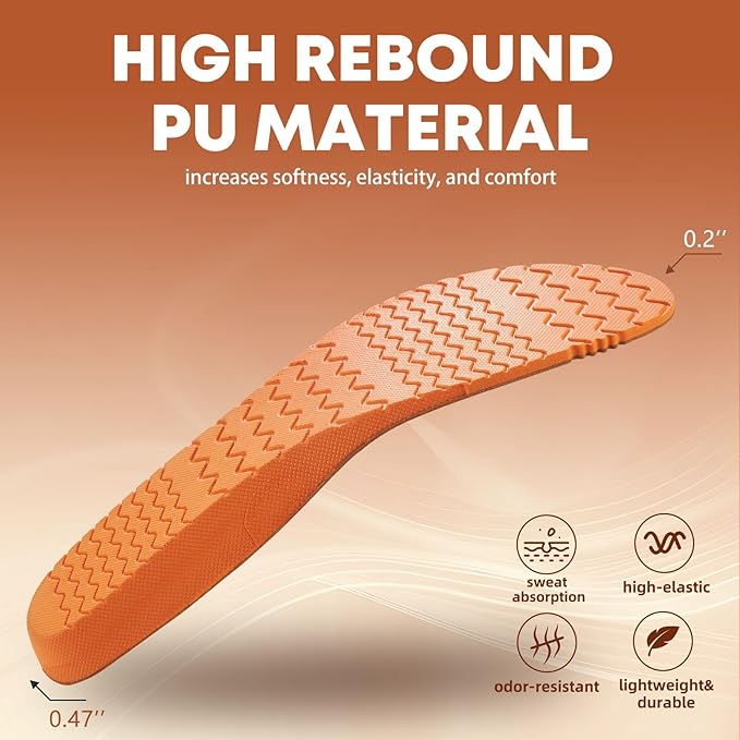Shoe Inserts for Men and Womem Sport Shoe Insoles Memory Foam Insoles Excellent Shock Absorption and Cushioning for Feet Relief, Comfortable Insoles for All Day Energy in Running, Walking, and Work