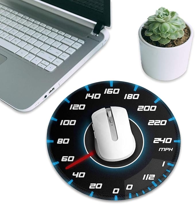 Racing Car Mouse Pad, Speedometer Mouse Pads for Desk, Stitched Edge Mousepad with Non-Slip Rubber Base, Gaming Mouse Mat for Computer Laptop Home Office