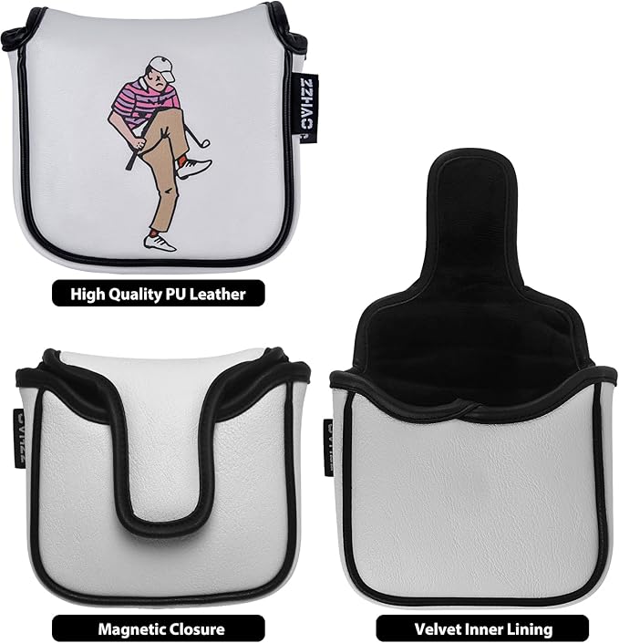 ZZHAO Golf Putter Cover - Funny Magnetic Mallet Putter Cover - Fits Most Mallet Putters - Golf Gifts for Dad - 5.5 x 4.7 x 1.2 Inches